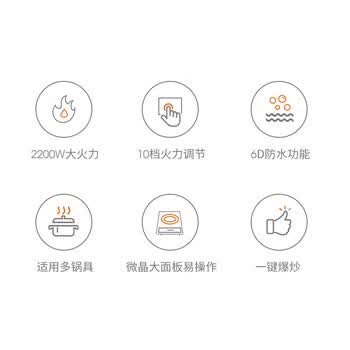 九阳电磁炉2200W大功率家用触控按键耐用面板十档火力纤薄定时电磁灶火锅炉C21S-C2130