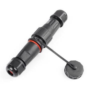 正鑫远 免焊接防水航空插头公母对接插座工业电源连接器LD24-5芯 后螺母 面板固定 （全黑）（2个)