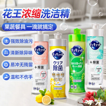 花王（KAO）洗洁精小瓶220ml 旅行便携装洗涤灵洗碗液果蔬清洗剂正品原装进口