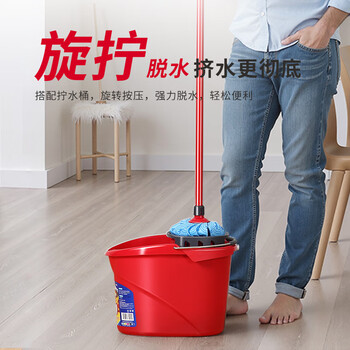 微力达(Vileda)德国拖把家用老式传统无纺布地拖吸水墩布一拖净拖布1杆2头 微力达(Vileda)德国拖把家用老式传统无纺布地拖吸水墩布一拖净拖布1杆2头