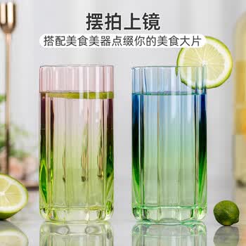 半物生活玻璃杯情侣水杯一对高颜值家用杯子鸡尾酒杯创意果汁杯高档饮料杯