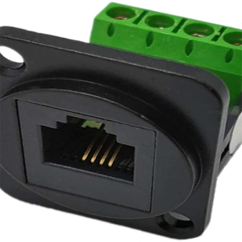 正鑫远  D型电话插座免打模块接线 电话延长线保护转接头黑色对接6P4C