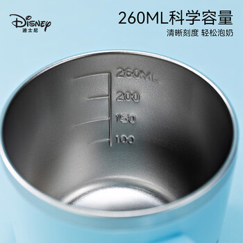 迪士尼（disney）牛奶杯不锈钢带刻度家用敞口杯宝宝学饮杯喝水杯子随手杯咖啡杯壶