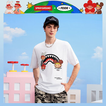 人気★SPRAYGROUND★ Tシャツ 半袖 シャーク 男女兼用 3色 SPRAYGROUND专柜- 京东