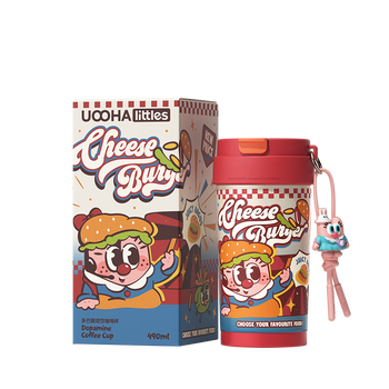 UOOHA保温咖啡杯316L不锈钢男女士高颜值便携学生送老师礼物吸管水杯子