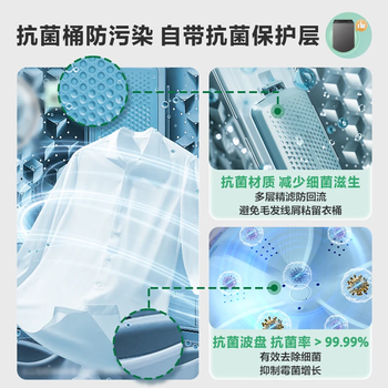 美的（Midea）随心洗 波轮洗衣机全自动家用 10公斤 专利免清洗 健康除螨 MB10V37T  补贴 京东自营