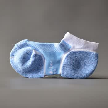 速干袜子女瑜伽袜前后跟纯棉毛巾底加厚毛圈男女士运动短袜子 天蓝色
