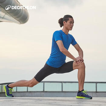 迪卡侬运动短裤男春速干透气紧身裤五分紧身裤(黑色)XXL-4044132