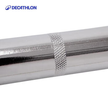 迪卡侬杠铃杆健身举重高强度实心卧推杆DOMYOSBAR2米EQ银色-1746756