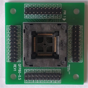 正鑫远 TQFP80 编程器烧录座0.5mm老化座 间距 测试座QFP80-0.5(针向上)