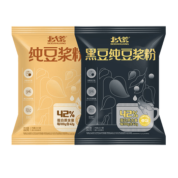 北大荒纯豆浆粉组合装黄豆260g+黑豆260g无添加糖42高蛋白谷物健身早餐
