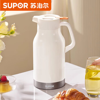 苏泊尔  保温壶2L 家用大容量保温水壶超强锁温保温壶 KCV20BF50奶油白 