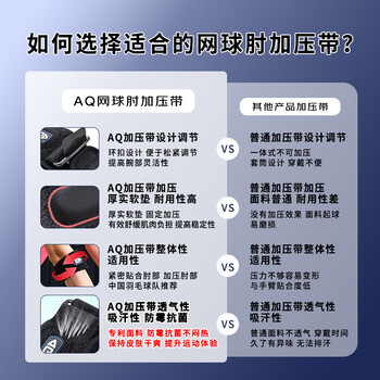 AQ网球护肘专用关节加压保护套升级抗菌布羽毛网匹克球运动装备5081 AQ网球护肘专用关节加压保护套升级抗菌布羽毛网匹克球运动装备5081