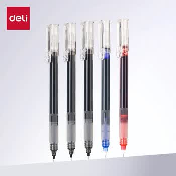 得力（deli）速干直液笔 0.5mm全针管中性笔 软胶护套商务办公学生水笔走珠笔刷题笔 7黑2红1蓝 SF358-A