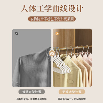 米波迪（Meebordi）晾衣架衣服衣架防滑无痕成人家用加粗加宽大号晾晒衣撑子20只