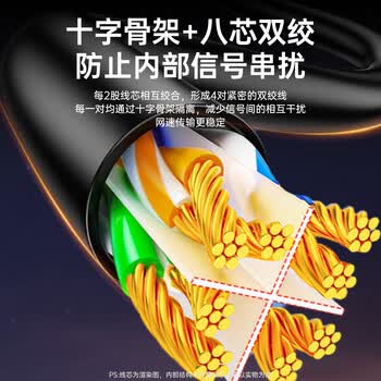 毕亚兹 纯铜超六类万兆网线 CAT6A类成品线 家用电脑网络宽带工程跳线兼容千兆8芯2.5g连接线 3米