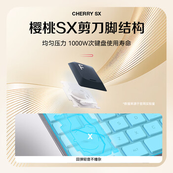 CHERRY樱桃 KC6000薄膜键盘 办公键盘 超薄SX剪刀脚 商务家用电脑有线轻音全尺寸 银色 CHERRY樱桃 KC6000薄膜键盘 办公键盘 超薄SX剪刀脚 商务家用电脑有线轻音全尺寸 银色