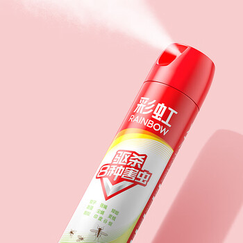 彩虹【店铺爆款】杀虫气雾剂500ml茉莉清香x6瓶家庭户外高效驱蚊