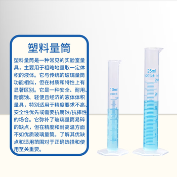 化科 HK-SLLT塑料量筒一次性PP量筒材质加厚带刻度实验室量杯 蓝色刻度线100ml(4个)