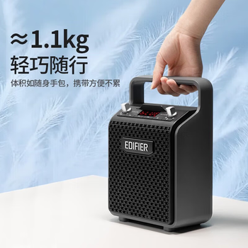 漫步者（EDIFIER）PP205无线版 手提便携蓝牙音箱 广场舞音响 户外K歌音箱 暮云灰