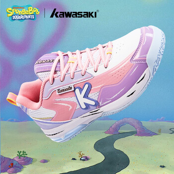 川崎（KAWASAKI）羽毛球鞋海绵宝宝联名款男女运动鞋 C32026 粉色-派大星  39