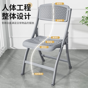 栖音阁折叠椅子简易加厚塑料凳子家用电脑办公椅便携餐椅躺椅宿舍靠背椅