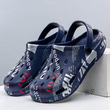 鞋男士款室2022包头凉鞋沙滩鞋两穿韩版拖鞋夏季潮男定制定 蓝色