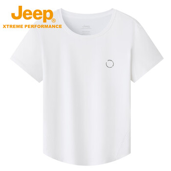 JEEP吉普女式短袖T恤衫J522084502鹭白尺码可选M-10XL下单备注尺码