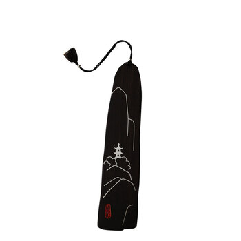 米兹MIEZ 教师节礼物送老师中国风紫光檀木质书签印章原创镶银特色礼品送外国友人生日礼物 山无敖亭伴手礼