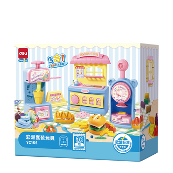 得力冰淇淋面条三合一彩泥机36色橡皮泥超轻粘土玩具男孩女孩手工DIY黏土儿童生日开学文具