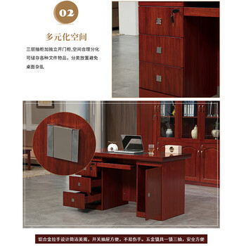 中伟(ZHONGWEI)E0级办公桌经理老板桌写字台油漆实木皮电脑桌职员桌办公桌1.6米 中伟(ZHONGWEI)E0级办公桌经理老板桌写字台油漆实木皮电脑桌职员桌办公桌1.6米
