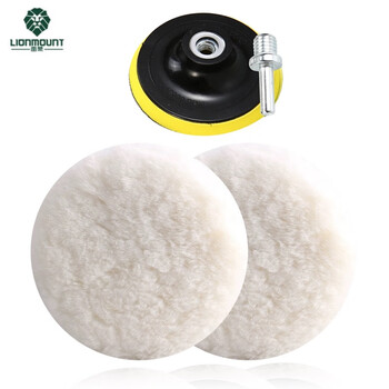 雷蒙羊毛轮镜面抛光漆面汽车钣金抛光片可调换片4寸2片装100mm+粘盘