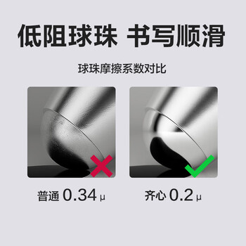 齐心(Comix)12支装0.5mm黑色办公按动中性笔/水笔/签字笔 办公文具 K36