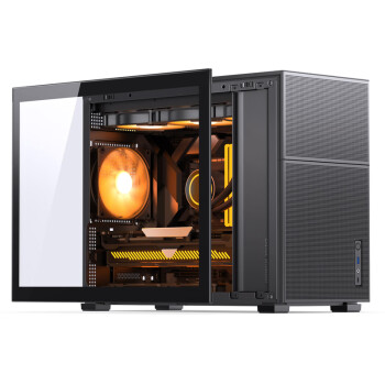乔思伯（JONSBO）松果D31 MESH版黑色 MATX机箱（双360冷排/ATX电源/Type-c Gen2 10Gbps+/垂直风道/长显卡）