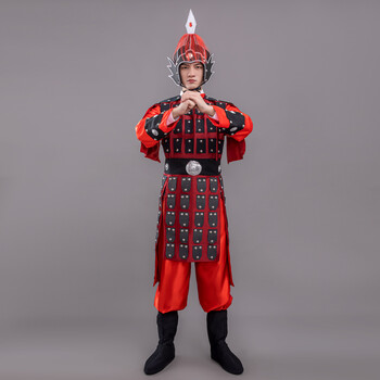 盔甲古装将军成人古代铠甲秦汉戏剧服装演出服男女士兵表演服套装