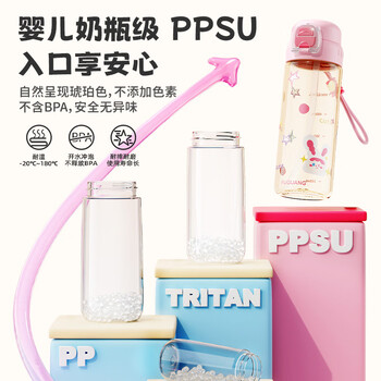 富光 1984儿童水杯壶PPSU学生双饮吸管杯大容量幼儿园孕产妇塑料杯子620ml