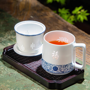 青花 玲瓏盃 茶盃 青花玲珑茶杯价格报价行情- 京东