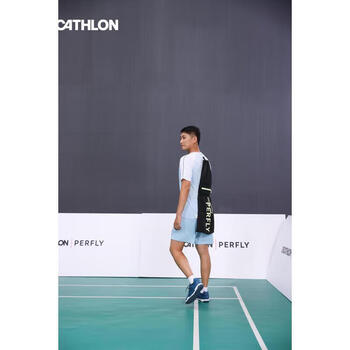 迪卡侬（DECATHLON）羽毛球拍套背包单肩新设计可装2支球拍光影黑-4568703
