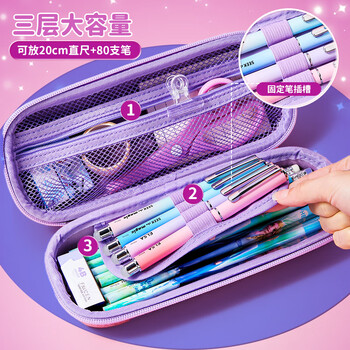 迪士尼（Disney）小学生笔袋3D大容量文具盒 抗压耐摔EVA铅笔盒 儿童铅笔袋女生 冰雪奇缘P85134Z