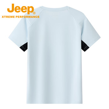 JEEP吉普女式短袖T恤衫J522084501冰蓝色尺码可选M-6XL下单备注尺码