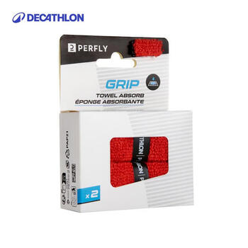 迪卡侬羽毛球手胶毛巾手胶龙骨手胶球拍绑带-毛巾手胶红色4905979