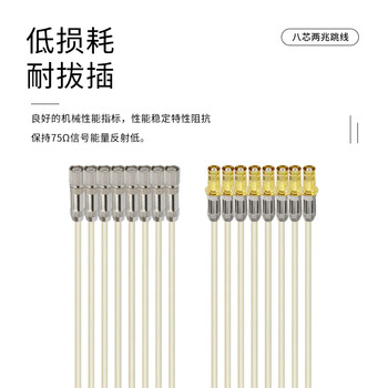 玖鼎新 2M跳线CC3母转CC4公两兆E1接头成品跳线8芯 SYV75-2-1同轴电缆DDF转接跳线20米 JDX-75C3C48-8
