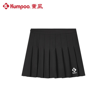 薰风（KUMPOO）羽毛球短裙百搭跑步运动半身裙女熏风K243W-7033 黑色 XL
