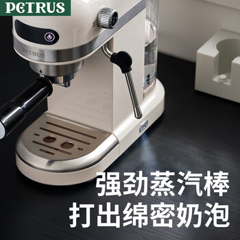 柏翠(petrus)  咖啡机小白醒醒意式浓缩咖啡机全半自动家用小型打奶泡PE3366