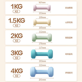 京东京造 彩色浸塑哑铃 男士女士家用哑铃 纯铁哑铃健身器材 6KG两只装