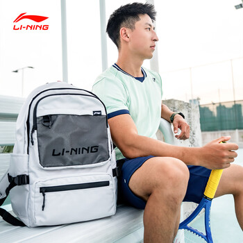 李宁学生大容量书包双肩包校园简约百搭耐磨户外包