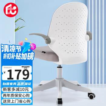 伯力斯电脑椅办公椅家用人体工学椅学习椅久坐舒服椅子BLS-YX-0856A浅灰