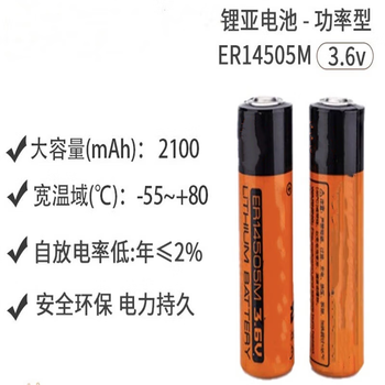 正鑫远 ER14505M 3.6V智能水表巡更器电池ic插卡式锂电池平头带静电独立包装（2个）