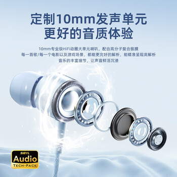 熙彼儿耳机有线入耳式适用于华为p30mate40/30荣耀50苹果oppo手机电脑音乐K歌安卓3.5mm吃鸡游戏线控带麦