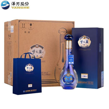 洋河梦之蓝M6+ 40.8度550mL*4瓶整箱装蓝色经典洋河官方旗舰店浓